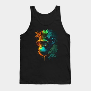 Monkey and Flowers Tank Top